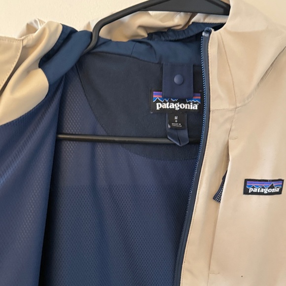 Patagonia Kids Raincoat - Beige and Navy - Picture 2 of 7